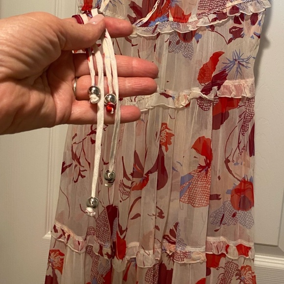 Hugo Boss Women’s Sheer Chiffon Floral Print Maxi Dress XS-S sample New NWOT - Picture 13 of 17